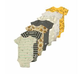 מארז 7 בגדי גוף קצרים Gerber, Color:  צהוב, מידות: NB