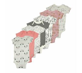 מארז 7 בגדי גוף קצרים Gerber, Color: ורוד, מידות: NB