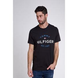 טישרט TOMMY HILFIGER הדפס שחור סיטונאות
