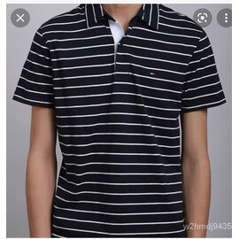 חולצת פולו TOMMY HILFIGER פסים כחול לבן סיטונאות