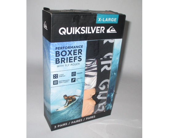 3 תחתוני בוקסר רשת QUIKSILVER שחור/כתום לגברים, Color: לבן, בחר מידה: S, 2 image