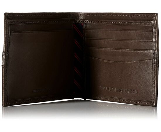 ארנק עור טומי בצבע חום כהה בשילוב לוגו המותג באמצע, Color: חום, 3 image