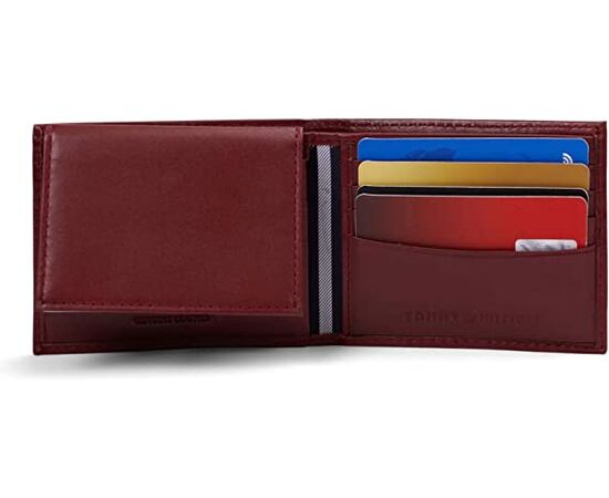 ארנק עור טומי בצבע אדום בשילוב לוגו המותג בצד, 2 image