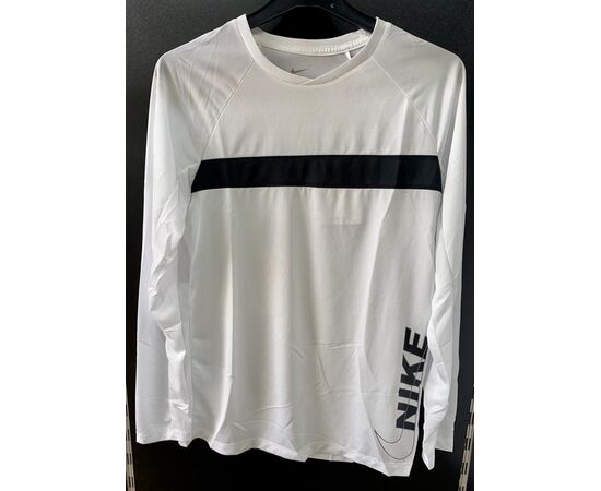 חולצה ארוכה Nike Dri-fit ילדים ונוער בצבע לבן, Color: לבן, בחר מידה: M