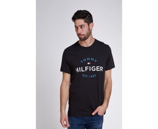 טישרט TOMMY HILFIGER הדפס שחור סיטונאות