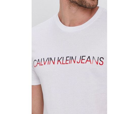 טישרט CALVIN KLEIN לבן לוגו אדום סיטונאות