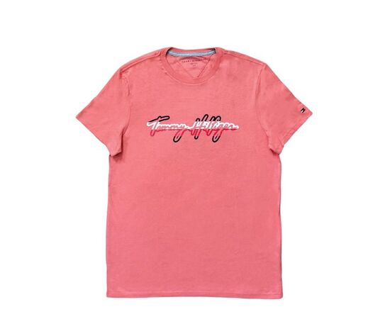 טישרט TOMMY HILFIGER הדפס ורוד סיטונאות
