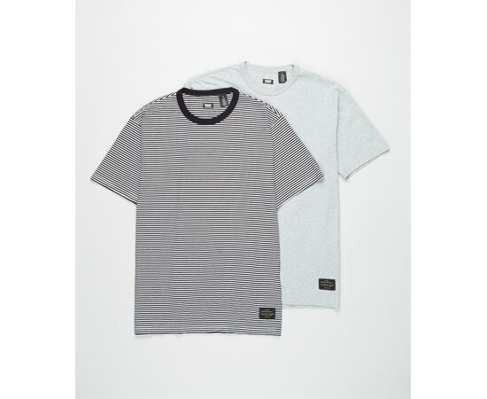 מארז 2 חולצות LEVI'S - שחור פסים/אפור 19452-0001, Color: אפור, בחר מידה: S