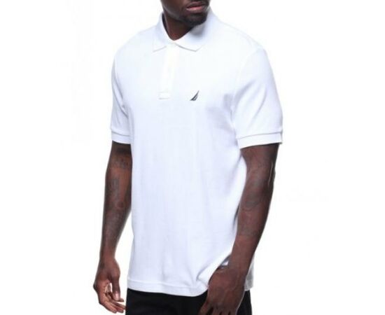חולצת פולו אופנתית לגבר נאוטיקה בצבע לבן, Choose a size: M