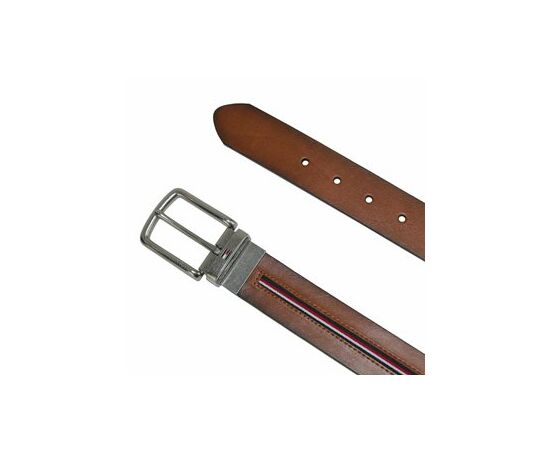 חגורה מעור Tommy hilfiger עור חום עם בד רקום, Color: חום, מידה: 32, 4 image